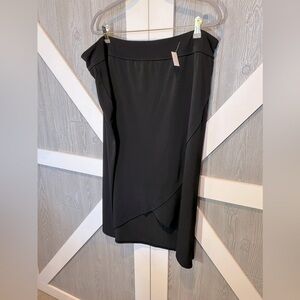 BAG297. CJ Banks Black Crossover Pull On Skirt 2x